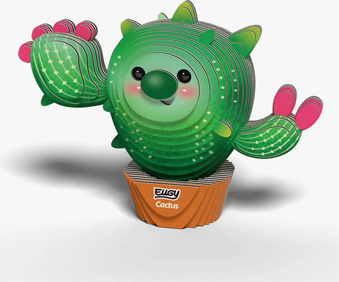 EUGY Cactus 3D Puzzle #130 - Left Front View