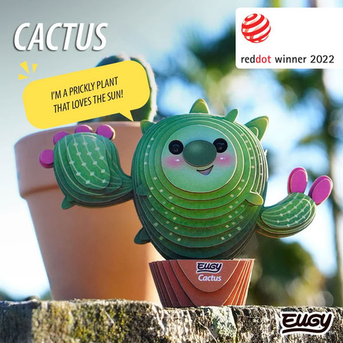 EUGY Cactus 3D Puzzle #130 - On Display - Front View