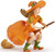 Papo Witch figure in Orange Robe - Riding Her Broom
