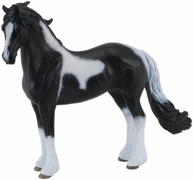 Schleich - Pinto Stallion #13794 - Flowing Mane and Tail