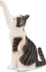Toymany Waving Tabby and White Cat - Mini #00118 - Left Front View