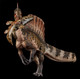 Haolonggood Spinosaurus mirabilis - Heterochromatic Version #190-C - Front View with Fish on Black