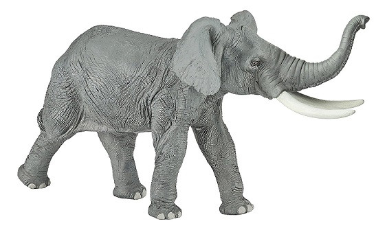 PAPO Asian Elephant Animal Figurine - Realistic, Hand-Painted, Educational Toy For Kids 3+