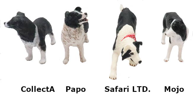 2023 Border Collie Dog Toy Comparison Picture Fronts