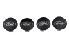 Ford Racing Ford Car Black & Chrome Wheel Center Cap Kit - Satin - M-1096K-BCS