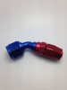 Fragola -10AN Fem x -8AN Hose 45 Degree Reducing Hose End - Blue/Red - 224509