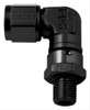 Fragola -12AN Female Nut x 1 1/16-12 (12) O-Ring 90 Degree Swivel - Black - 499012-BL
