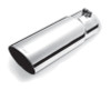 Gibson Round Single Wall Angle-Cut Tip - 4in OD/3.5in Inlet/12in Length - Stainless - 500380