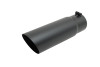 Gibson Round Single Wall Angle-Cut Tip - 4in OD/3.5in Inlet/12in Length - Black Ceramic - 500380-B