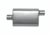 Gibson CFT Superflow Center/Offset Oval Muffler - 4x9x18in/2.25in Inlet/2.25in Outlet - Stainless - 55161S