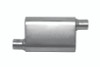 Gibson CFT Superflow Offset/Offset Oval Muffler - 4x9x18in/2.5in Inlet/2.5in Outlet - Stainless - 55172S