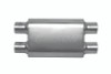 Gibson MWA Superflow Dual/Dual Oval Muffler - 4x9x14in/2.5in Inlet/2.5in Outlet - Stainless - BM0111