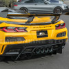 EOS Rear Bumper Finned Diffuser - Gloss Black - C8 Corvette Z06 (DIFF-966-V2-ABS)