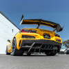 EOS Rear Track Finned Diffuser - Carbon Fiber - C8 Corvette Z06 (DIFF-1006-BKCF)
