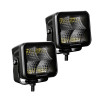Go Rhino Xplor Blackout Series Cube LED Flood Light Kit (Surface/Threaded Stud Mnt) 2x2 - Blk (Pair) - 750200321FCS