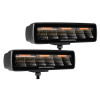 Go Rhino Xplor Blackout Combo Series Sixline LED Flood Lights w/Amber (Surface Mount) - Blk (Pair) - 750600622FBS