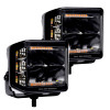 Go Rhino Xplor Blackout Combo Series Cube Sideline LED Spot Lights w/ Amber 4x3 - Blk (Pair) - 750700322SCS