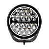 Go Rhino Xplor Blackout Series Round LED Spot Light Beam w/DRL (Surface/Thread Stud Mnt) 7in. - Blk - 750800711SRS