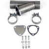 Granatelli 4.0in Aluminized Mild Steel Manual Exhaust Cutout w/Slip Fit/Band Clamp - 304540