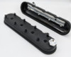 Granatelli 96-22 GM LS Tall Valve Cover w/Angled Coil Mounts - Black Wrinkle (Pair) - 640362