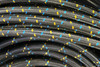 GReddy AN12 REUSABLE HOSE NYLON BRAIDED BLACK/GOLD/BLUE (PRICED PER FOOT) - 12851200 Photo - Close Up