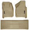 Husky Liners 08-10 Ford SD Crew Cab WeatherBeater Combo Tan Floor Liners (w/o Manual Trans Case) - 98383
