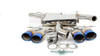 Invidia 14-17 Volkswagen Golf-R Q300 Quad Oval Titanium Burnt Tips Cat-back Exhaust - HS14GFRG3T