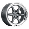 Kansei K14G Roku 18x9.5in / 5x108 BP / 38mm Offset / 63.4mm Bore - Grey & Machined Lip Wheel - K14G-189523+38