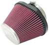 K&N Universal Chrome Filter-Oval Tapered 4in Flg ID x 5.375in Base O/S W x 3.313in Top O/S W - RC-1680