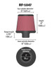 K&N Round Tapered Universal Air Filter 3 inch Flange 6 inch Base 5 inch Top 6 inch Height - RF-1047