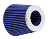 K&N Universal Air Filter Chrome Round Tapered Blue - 4in Flange ID x 1.125in Flange Length x 5.5in H - RG-1001BL