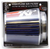 K&N Universal Air Filter Chrome Round Tapered Blue - 4in Flange ID x 1.125in Flange Length x 5.5in H - RG-1001BL