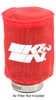 K&N Drycharger Air Filter Wrap - Round Straight - Red Closed Top 3in Inside Dia x 4in Height - RU-1280DR