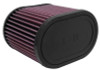 K&N Universal Oval Clamp-On Air Filter 2-3/4in Flange 6-1/4in Length 4in Width 5in Height - RU-1500