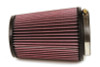 K&N Filter Universal Rubber Filter 4 inch Flange 5 3/8 inch Base 4 3/8 inch Top 7 inch Height - RU-2590