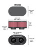 K&N Filter Universal Filter 2 3/4 inch Dual Flange GSXR Oval (2/Box) - RU-2922