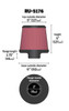 K&N Universal Rubber Filter-Round Tapered 3in Flange ID x 6in Base OD x 6in Top OD x 5in H - RU-5176