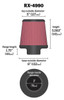 K&N Filter Universal X Stream Clamp-On 3 inch Flange 6 inch Base  5 inch Top 5 9/16 inch Height - RX-4990