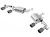 Borla S-Type Axleback Exhaust w. Quad CF Tips w. NPP Valves - 16-24 Chevrolet Camaro SS