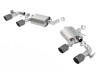 Borla Atak Axleback Exhaust w. Quad CF Black Tips w. NPP Valves - 16-24 Chevrolet Camaro SS