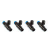 Injector Dynamics 1340cc Injectors - 48mm Length - 14mm Black Bottom - 14mm Lower O-Ring (Set of 4) - 1300.48.14.14B.4