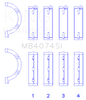 King Engine Bearings Chrysler 2.7L (Size +0.25mm) Main Bearing Set - MB4074SI0.25
