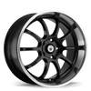 Konig Lightning 16x7 10x100/114.3 ET40 Black/Machine Lip - LI67T04405