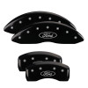 MGP 4 Caliper Covers Engraved Front & Rear Oval logo/Ford Black finish silver ch - 10005SFRDBK