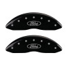 MGP 4 Caliper Covers Engraved Front & Rear Oval logo/Ford Black finish silver ch - 10005SFRDBK