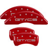 MGP 4 Caliper Covers Engraved 15-21 Ford Mustang GT/CS Front & Rear MGP Red finish silver ch - 10201SGTCRD Photo - Primary