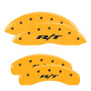 MGP 4 Caliper Covers Engraved Front & Rear 11-18 Dodge Durango Yellow Finish Black RT1-Truck Logo - 12204SRT1YL Photo - Primary