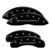 MGP 4 Caliper Covers Engraved Front & Rear Stingray Black finish silver ch - 13009SSTYBK