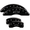 MGP 4 Caliper Covers Engraved Front & Rear Bowtie Black Finish Silver Char 2019 Chevrolet Traverse - 14250SBOWBK Photo - Primary