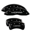 MGP 4 Caliper Covers Engraved Front & Rear Mopar Black Finish Silver Char 2017 Chrysler Pacifica - 32025SMOPBK Photo - Primary